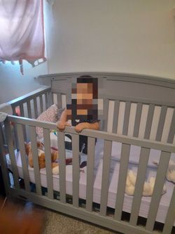 Gray crib