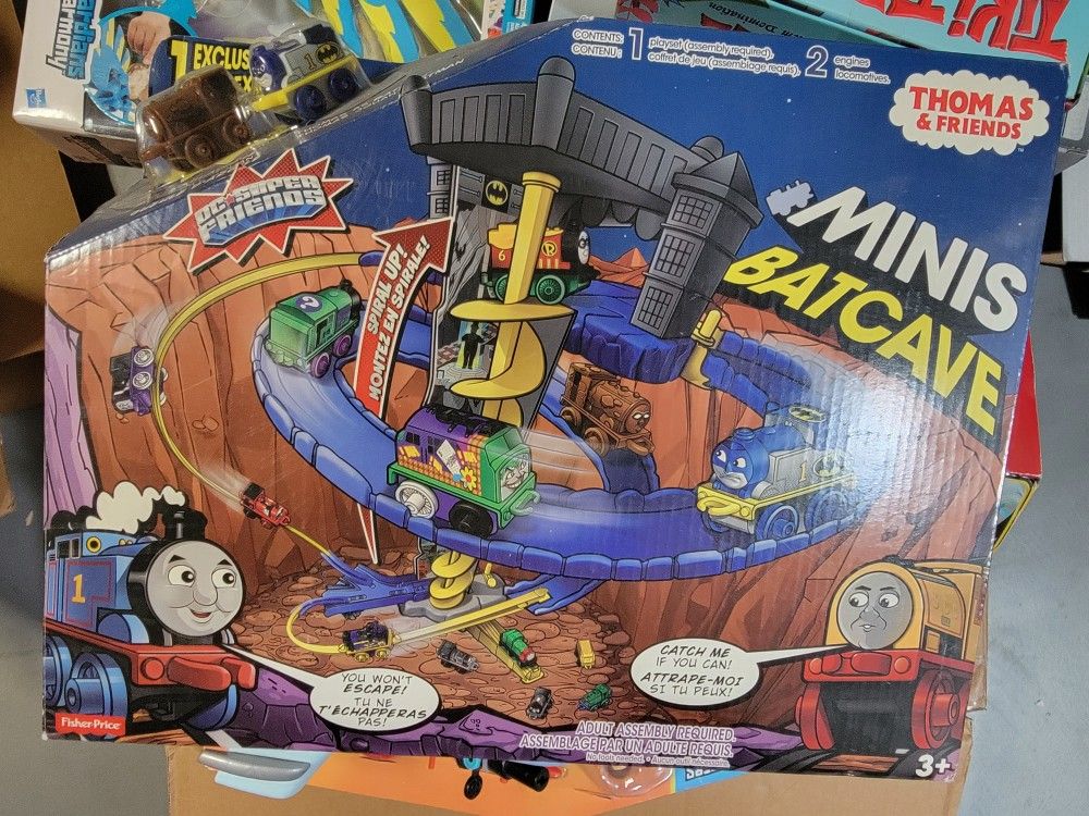 New Thomas & Friends minis batcave DC super friends Clayface Thomas Batman train