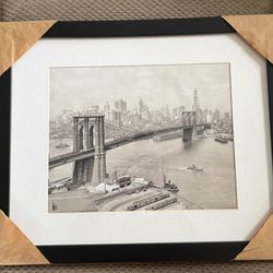 Framed Picture of Brooklyn Bridge