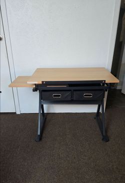Adjustable Drafting Table with Storage Drawers