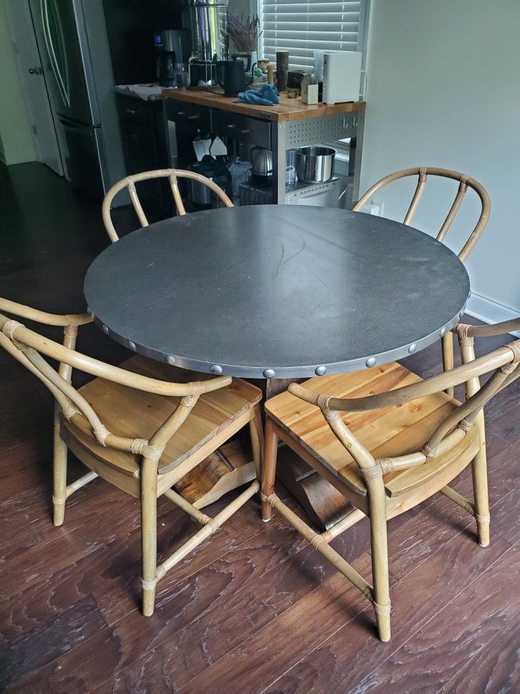 Rustic Modern World Market Round Table 4 Chairs