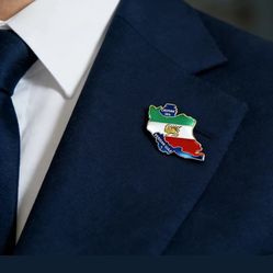 Iran Map Badge Lapel Pin Glory Shir Khorshid Lion Sun  Persian Gulf Unisex