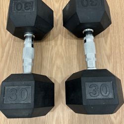 Two hex 30 lb Dumbbells 