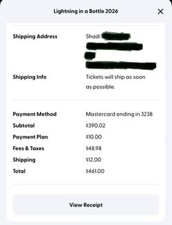Lightning in a bottle ticket 5 days