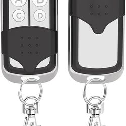 2 Pcs Universal Garage Door Opener Remote Keychain 4-Button Programmable Compatible with Liftmaster Chamberlain Craftsman Opener with Purple Yellow Re