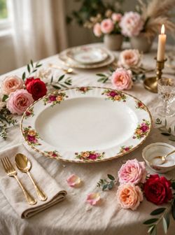 Royal Albert Old Country Roses Oval Platter 14" Made in England 1962 - Mint Condition