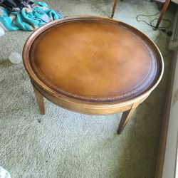 True Vintage Leather Top Coffee Table