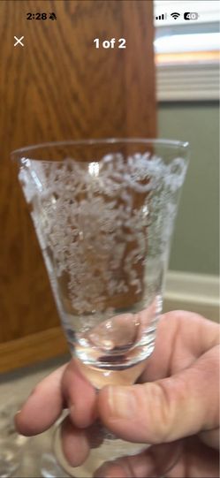 This is a vintage Fostoria Romance etched crystal glass