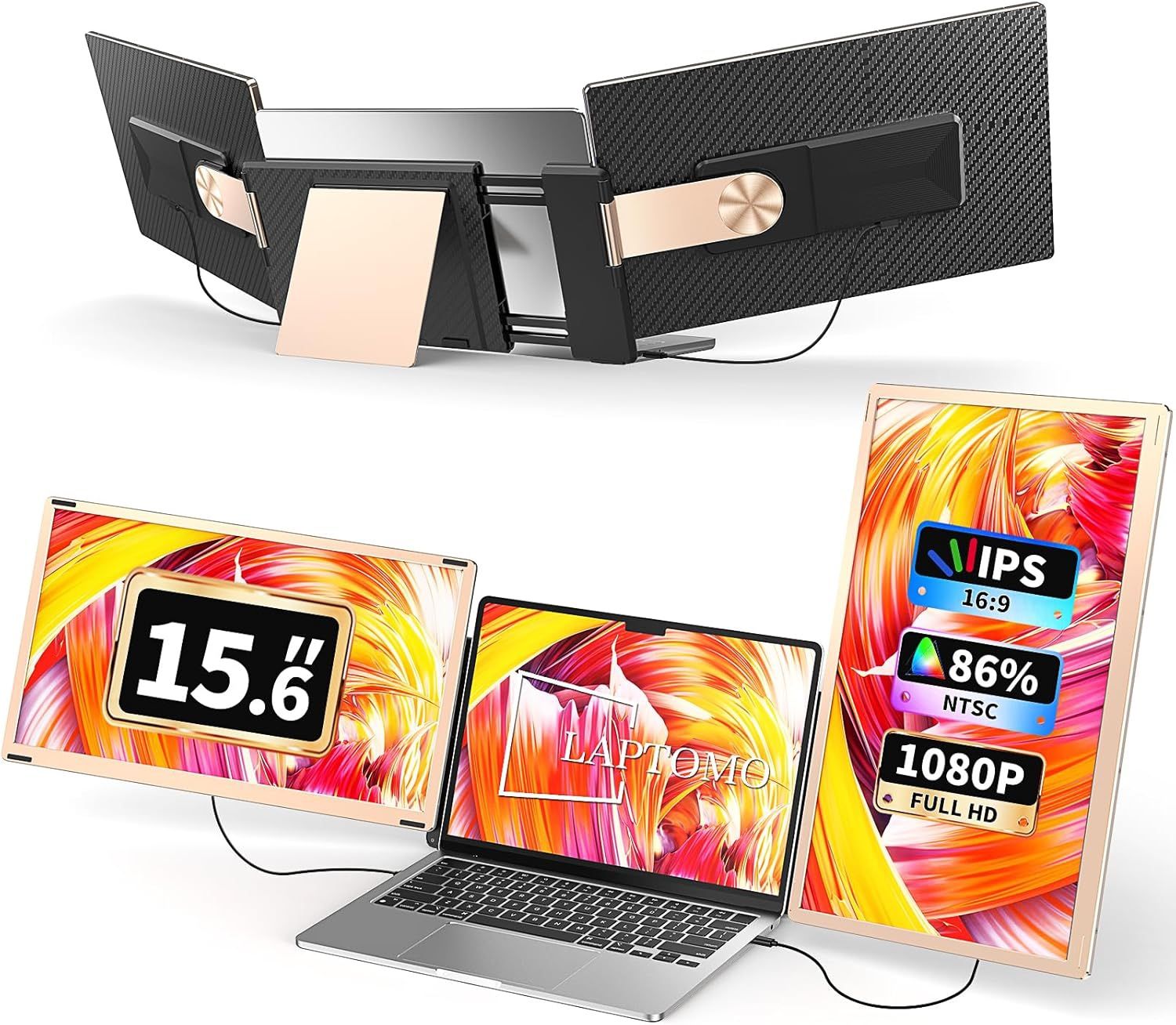 LIKE-NEW 15.6" Dual Screen Monitors for Laptop