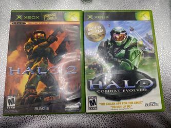 Halo Combat Evolved + Halo 2 Microsoft Xbox Bundle Lot CIB Complete With Manuals