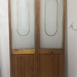2 Wood Doors Good Condition 80”-18” double ,2 Doors 36”