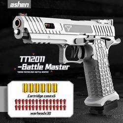 Shell Ejecting Soft Bullet Toy Pistol, T2011 Battle Master Manual Foam Dart Blaster, Tactical Shoot