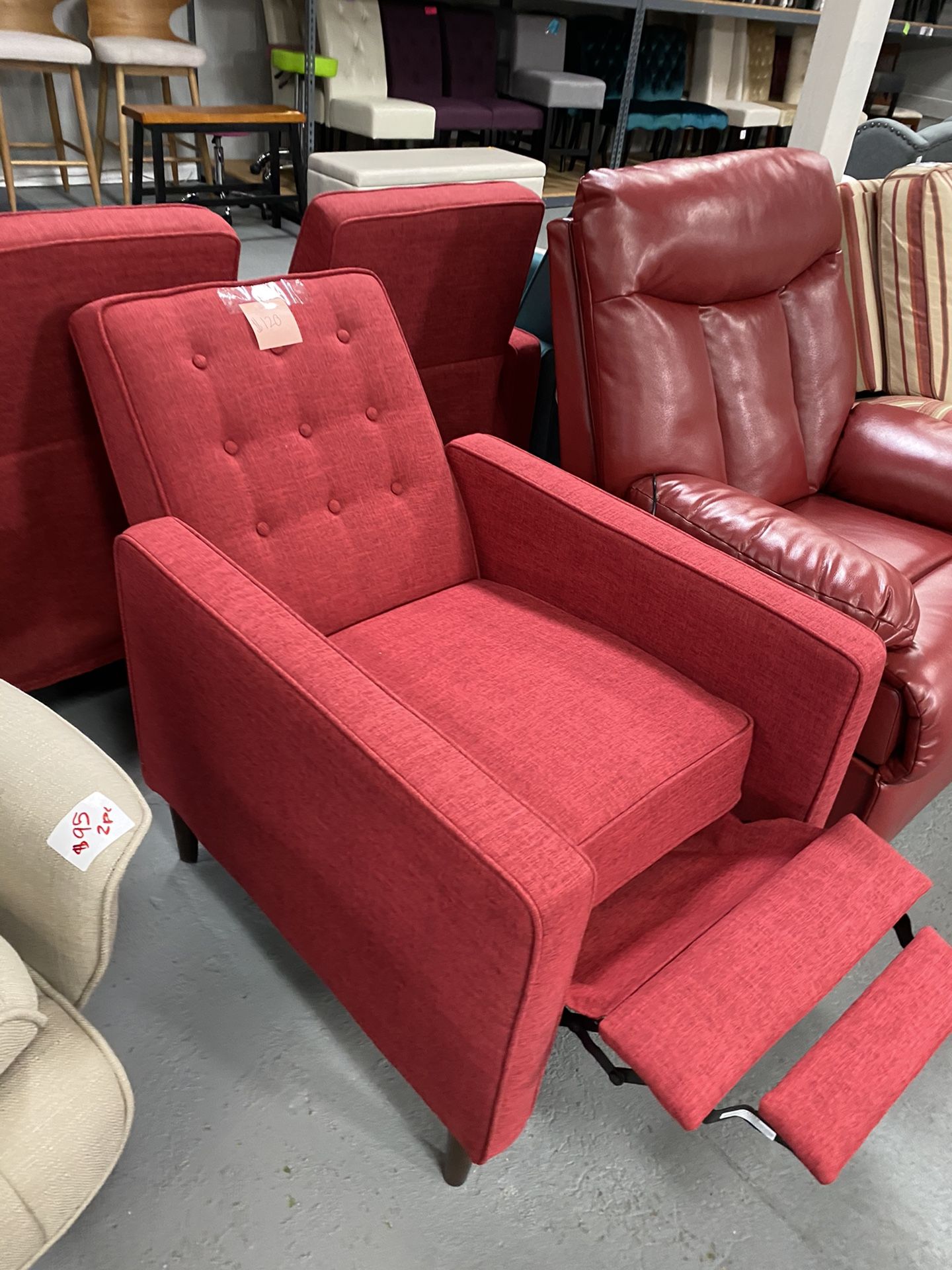 Red sofa chair recliner