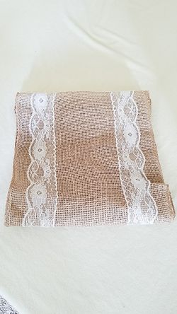 8 Burlap & Lace Table Runners used for Wedding