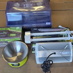 LED Grow Lights For Clones, Heat Mat And Spouter Containers