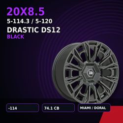 🔥 20X8.5 DRASTIC DS12 BLACK AND MACHINED Wheels 🔥