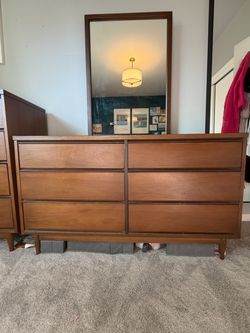 MCM Dresser with Mirror and Chest of Drawers