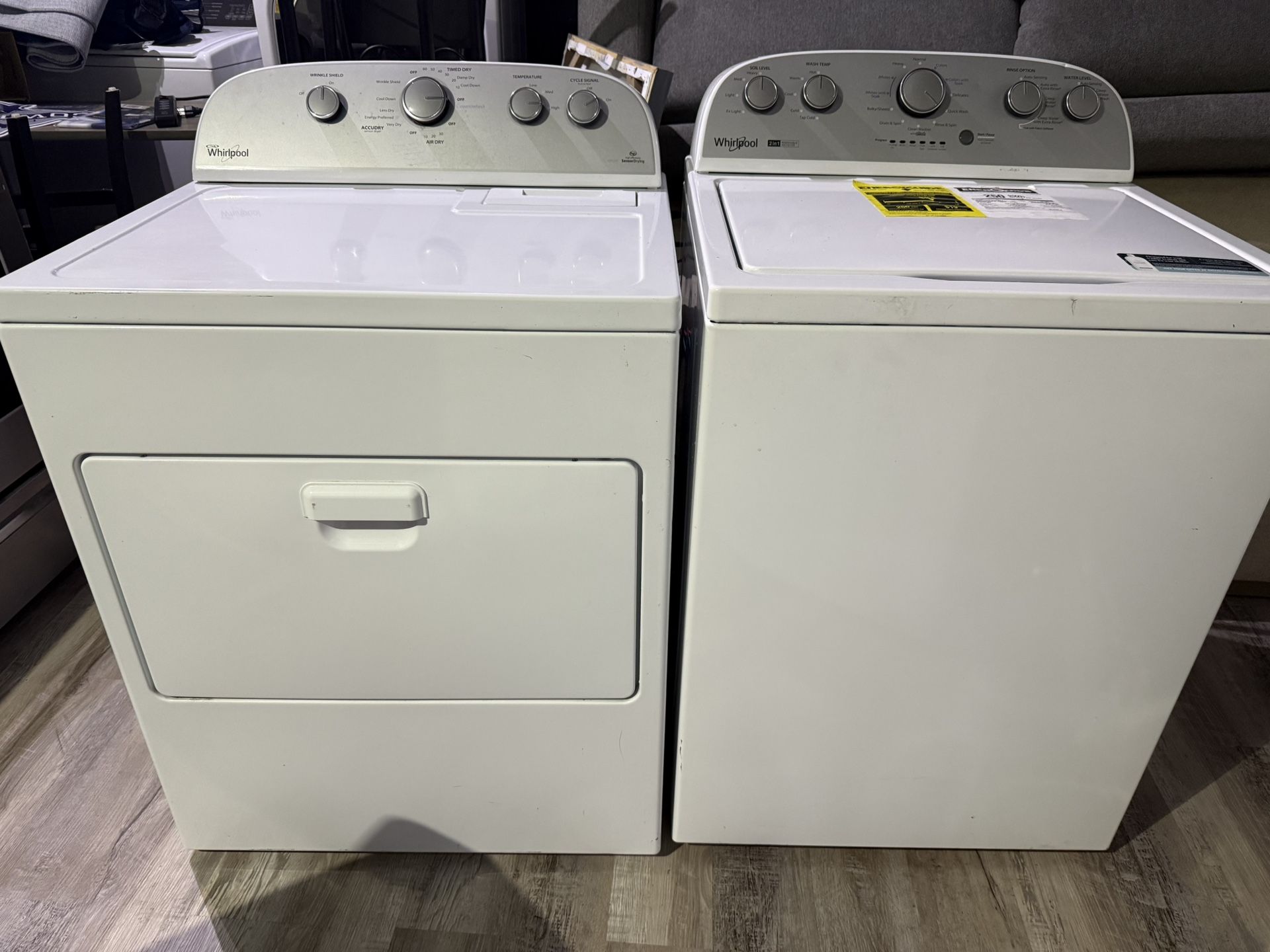 Whirlpool 2n1 Removable Agitator Washer & Electric Steam Dryer