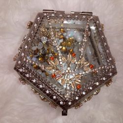 Flower Web Ornately Jeweled  Pentagon Prism