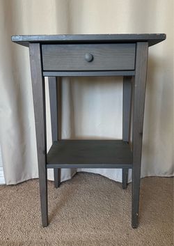 Ikea Dark Gray Wood Nightstand with Drawer