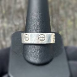 Jewelry .925 sterling silver Cartier love style ring size 12.50