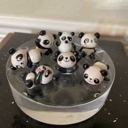 7 PCS Panda Miniature Figurines