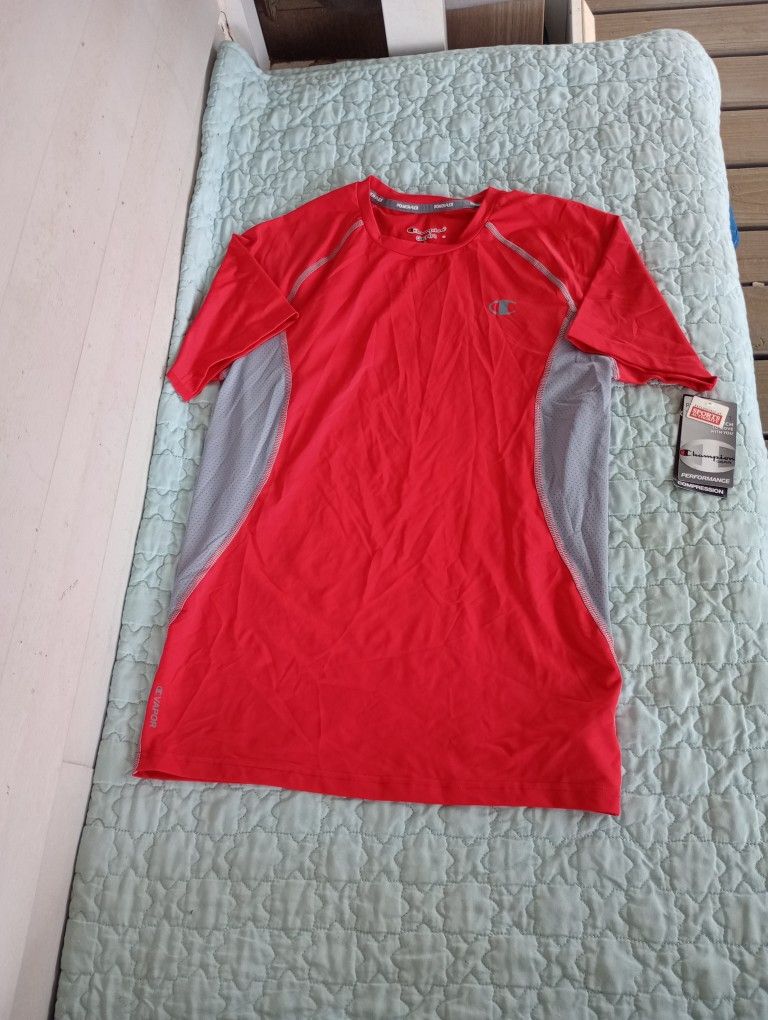 Champion T0135T Men's Gear Compression Short-Sleeve Tee Sz L