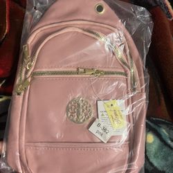 Pink Crossbody Backpack Purse 