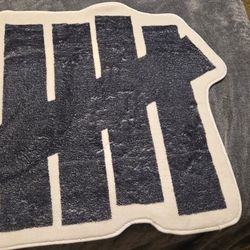 Undefeated Black White Irregular Abstract Pattern Floor Mat 