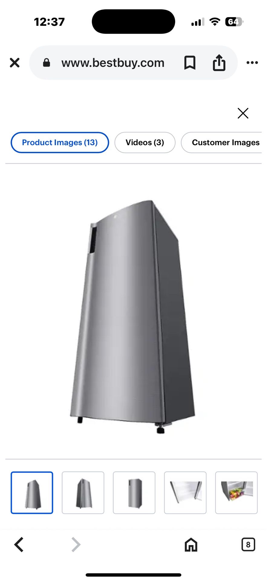 LG 6.0 cu. ft. Single Door Refrigerator With Inverter Compressor