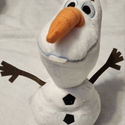 Disney Frozen 12" Olaf Plush with Glitter Snowflake Details in Perfect Condition