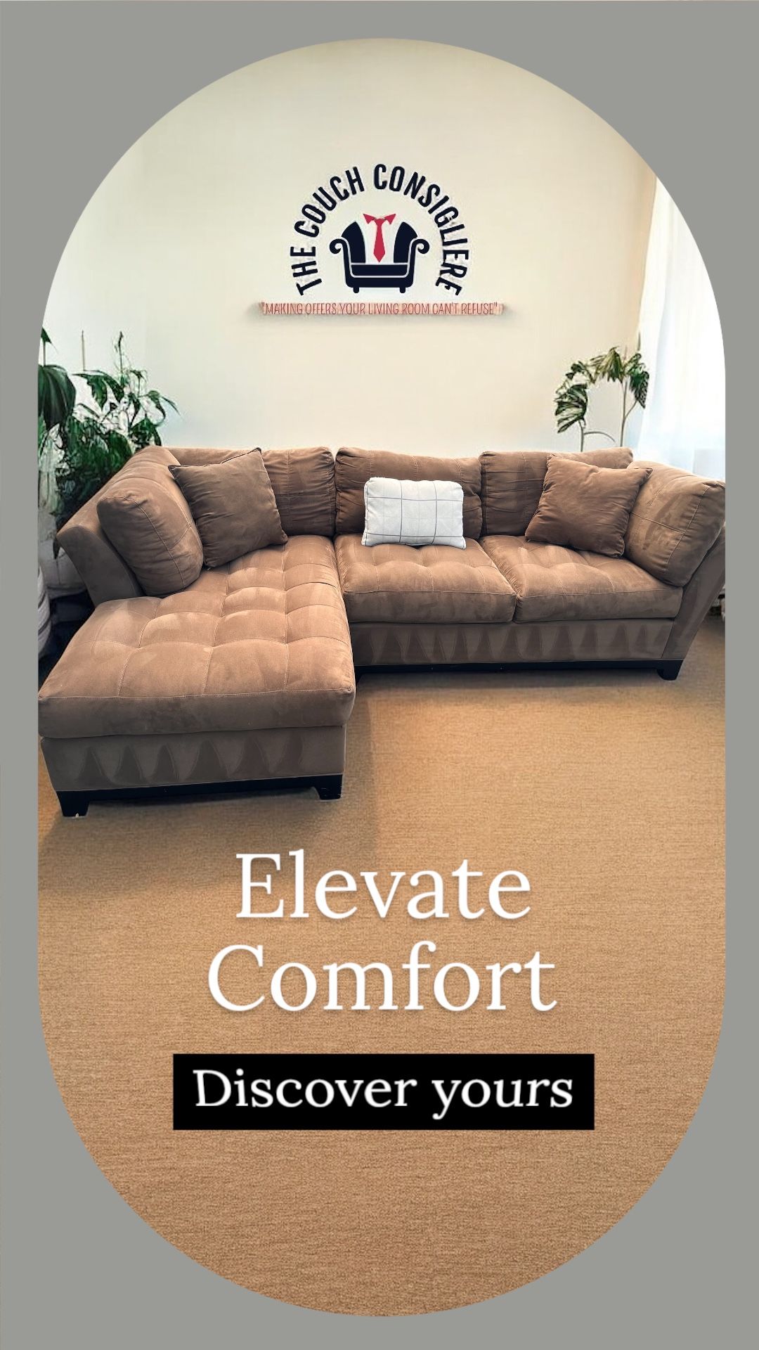 (FREE DELIVERY 🚚) Cindy Crawford Brown Sectional