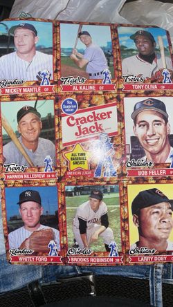 Vintage 1982 Cracker Jack Complete 18 Baseball Card Set 2 Uncut Panels Ex