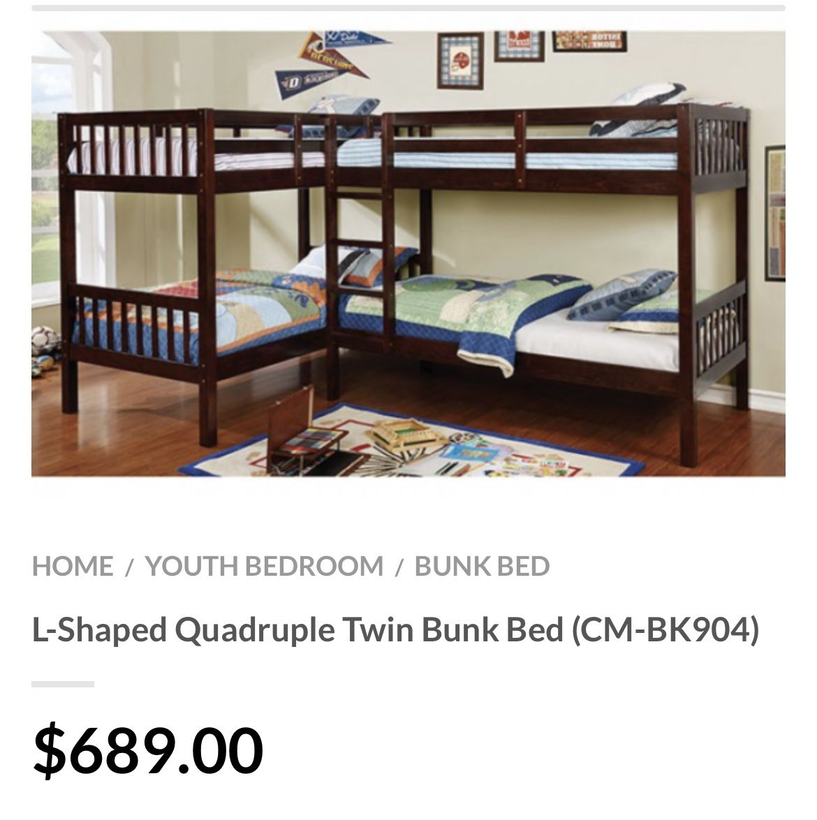 Quadruple Twin Bunk Bed