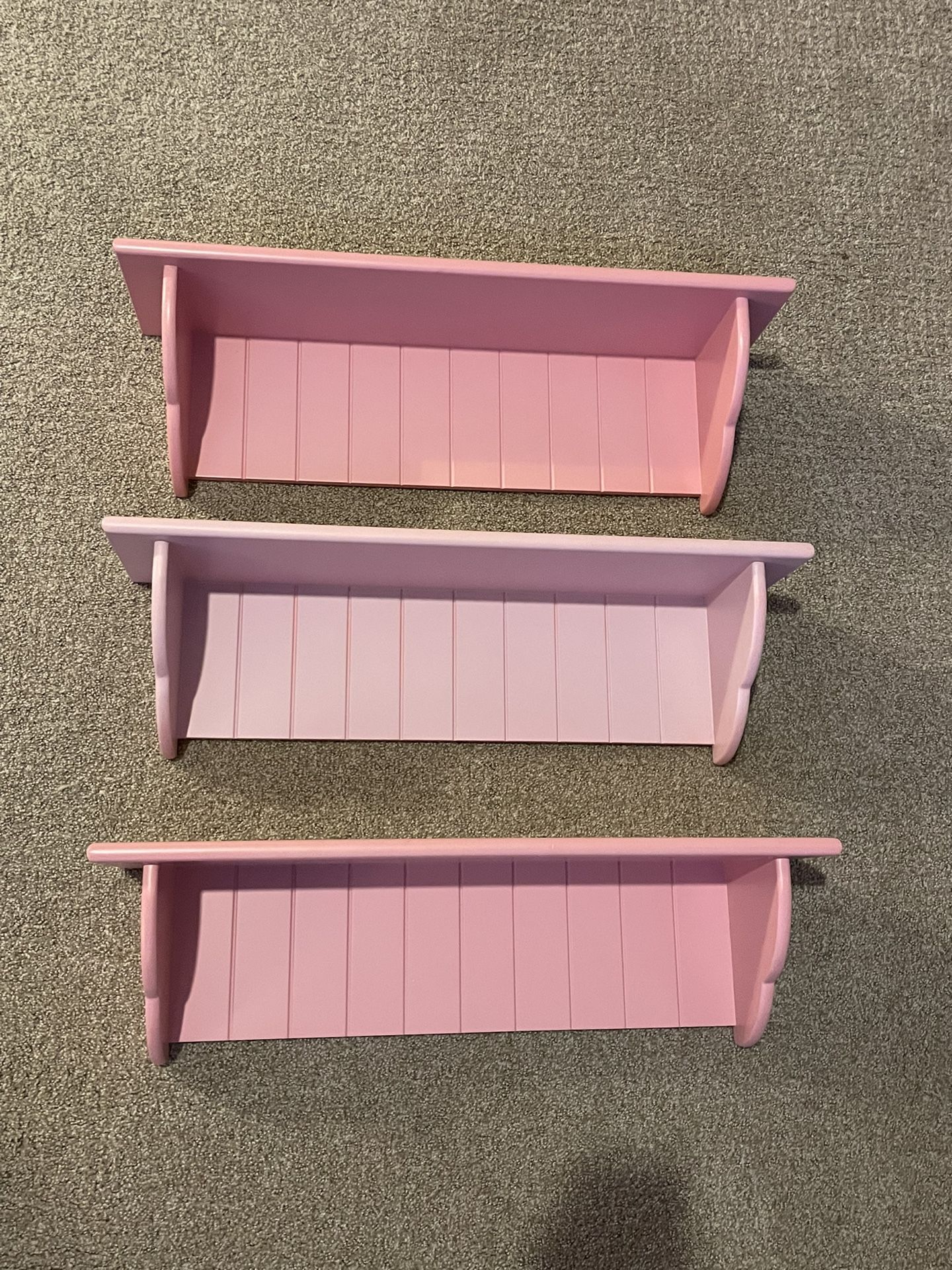 3 Pink Bookshelves- The Company Store (bought From) 2 Medium Pink/ 1 Pastel Pink 