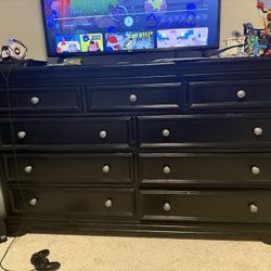 Solid Wood Black Dresser