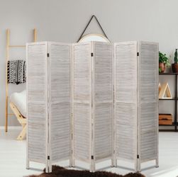 6 - Panel Room Divider - White Washed