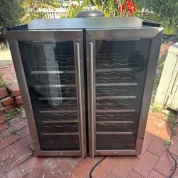 Wine Enthusiasts Silent 48 Bottle Double Door Dual Zone Wine Refrigerator