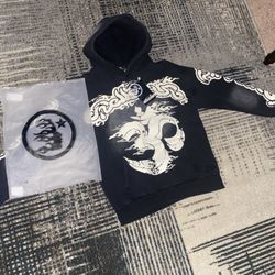 Hellstar Hoodie Black and White Small