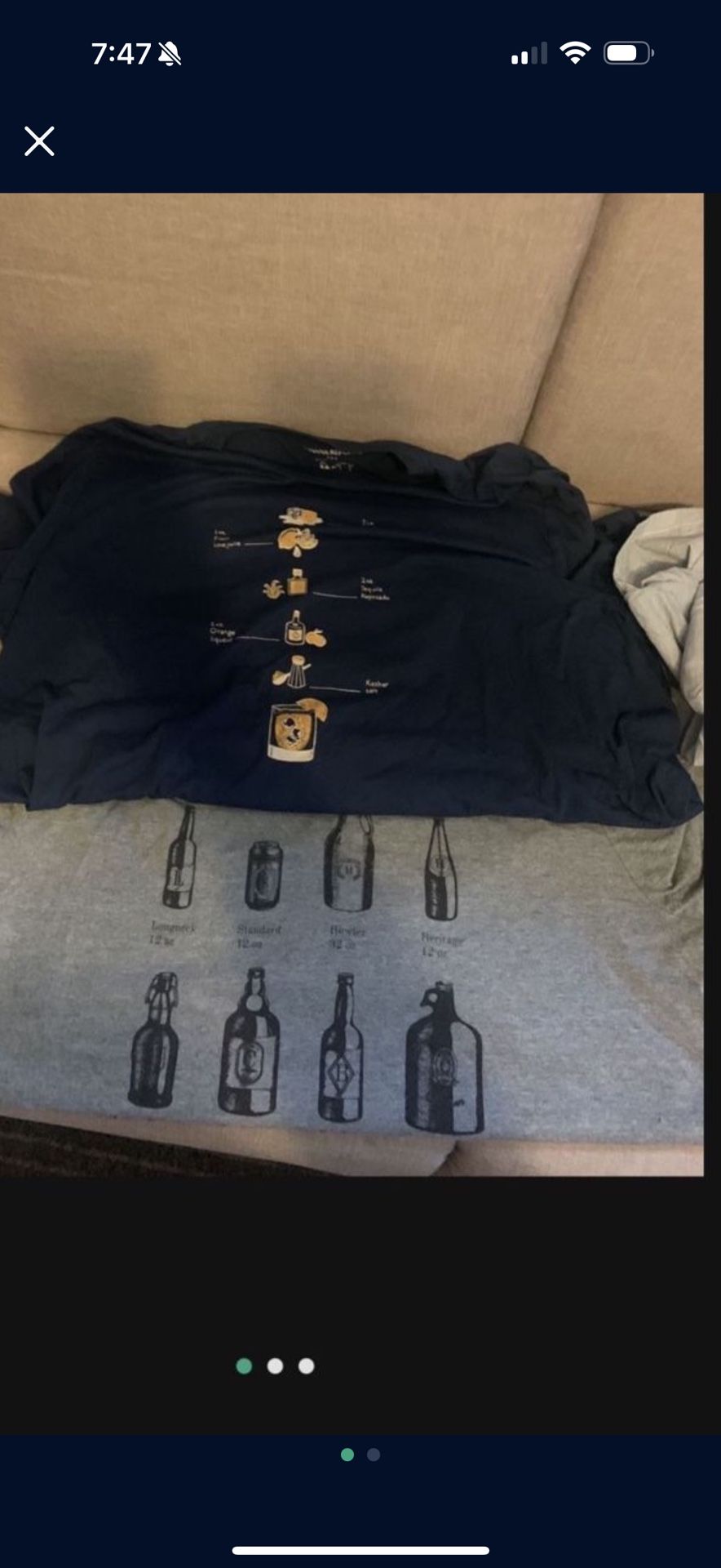 2 MENS XL TOP T SHIRTS BEER🍺 COCKTAILS 🍹