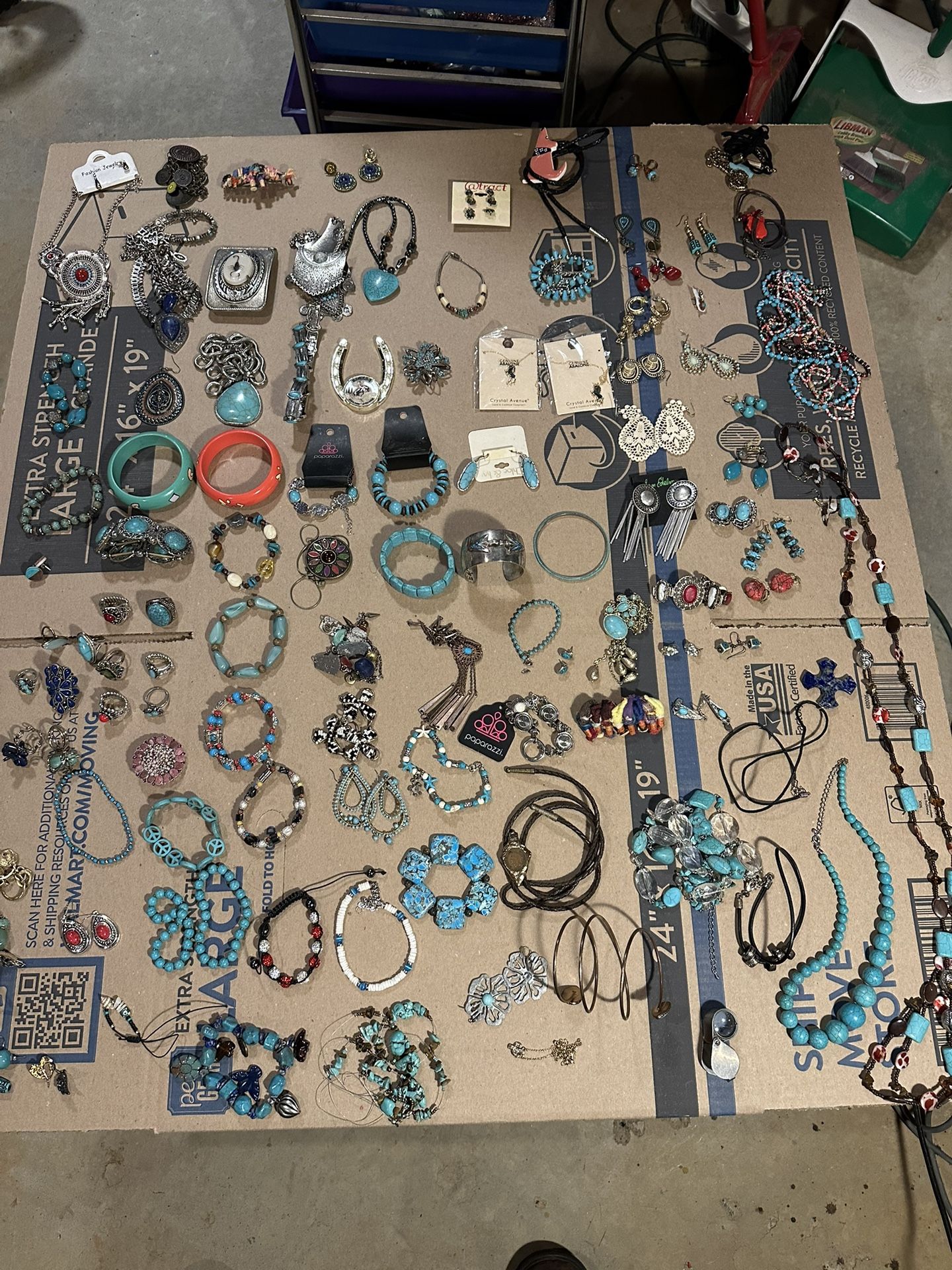 Over 5 Pound Lb Unsearched Lot Mixed Jewelr Turquoise Design New Art Craft Wearable