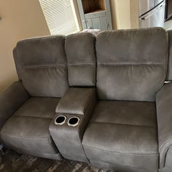 Gray Faux Leather Couches