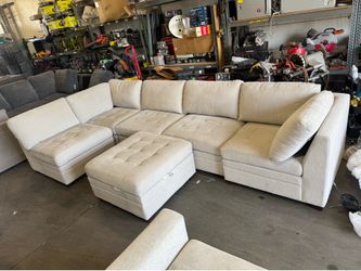 Thomasville Tisdale Modular Sectional 6-piece Dark Gray with Storage Ottoman RETAIL $1800 ME $1100