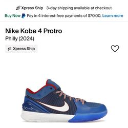 Men’s Nike Kobe Protro 4 (Philly) 2024