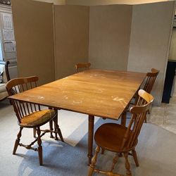 Early American maple table with chairs