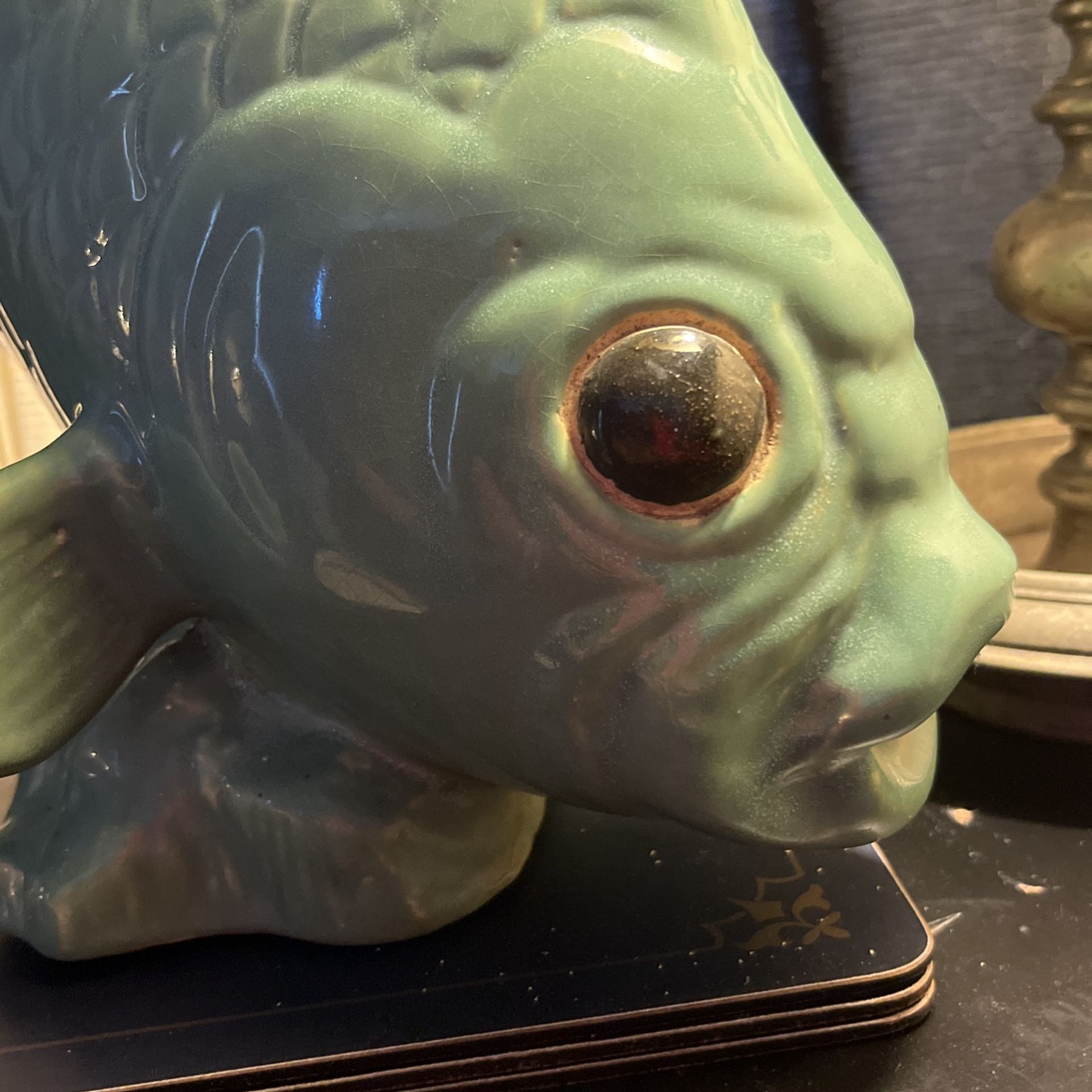 Large Vintage Green Goldfish