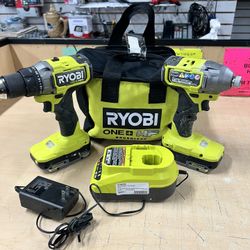 RYOBI DRILL & IMPACT W/ CHARGERS SELLING FOR $149