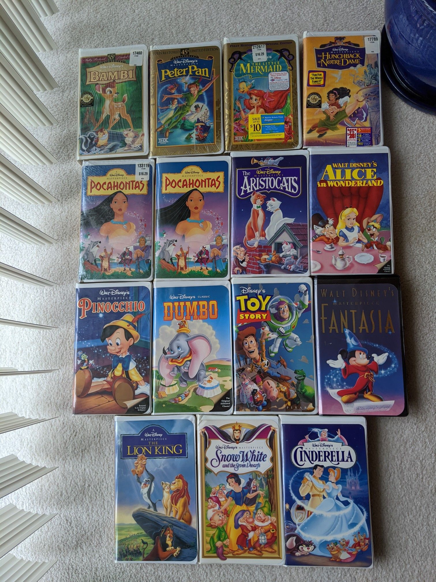 Walt Disney's VHS tapes - Lot of 15