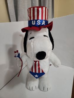 DanDee Peanuts Snoopy Patriotic Porch Door Greeter Plush 22" July 4th USA Hat