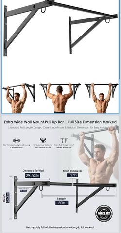 🔥Brand new 🔥 Wall Mounted Pull Up Bar, 51'' Pull Up Bar 560LBS Capacity, 560LBS Capacity, Reinforced Thick Metal Construction, Joist Mounted, Easy t